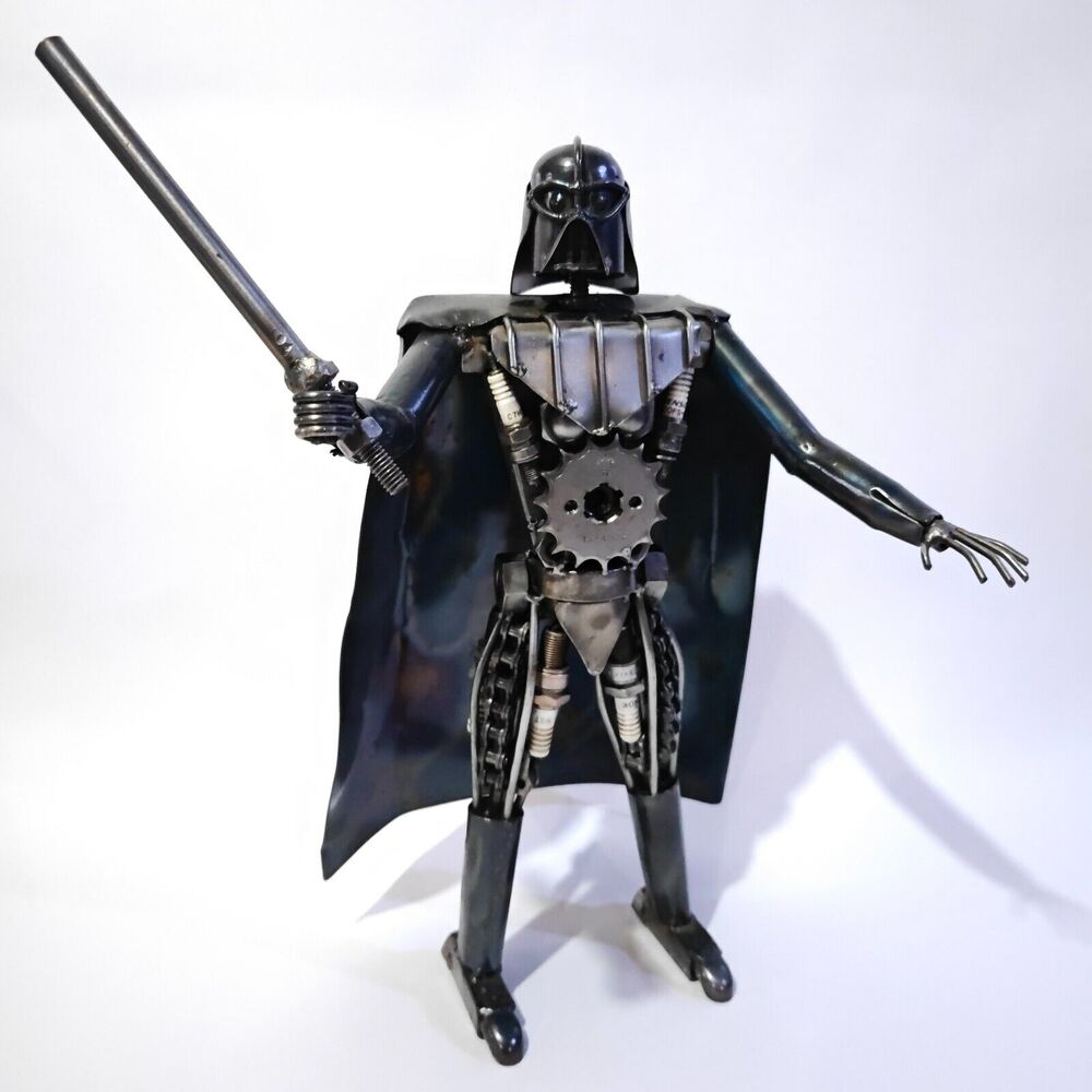 Darth Vader Star Wars Scrap Metal Weld Sculpture Art Statue 16" Large Handmade - Picture 14 of 16